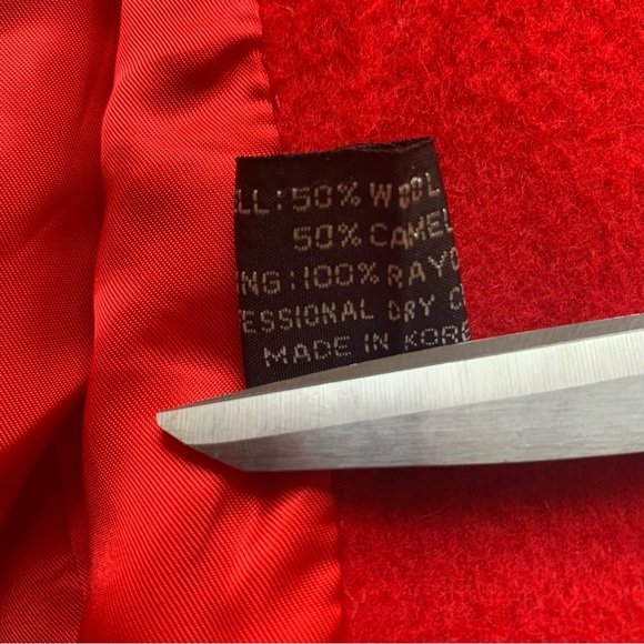 Vintage Wool/Camel Blend Red Blazer - Picture 7 of 8